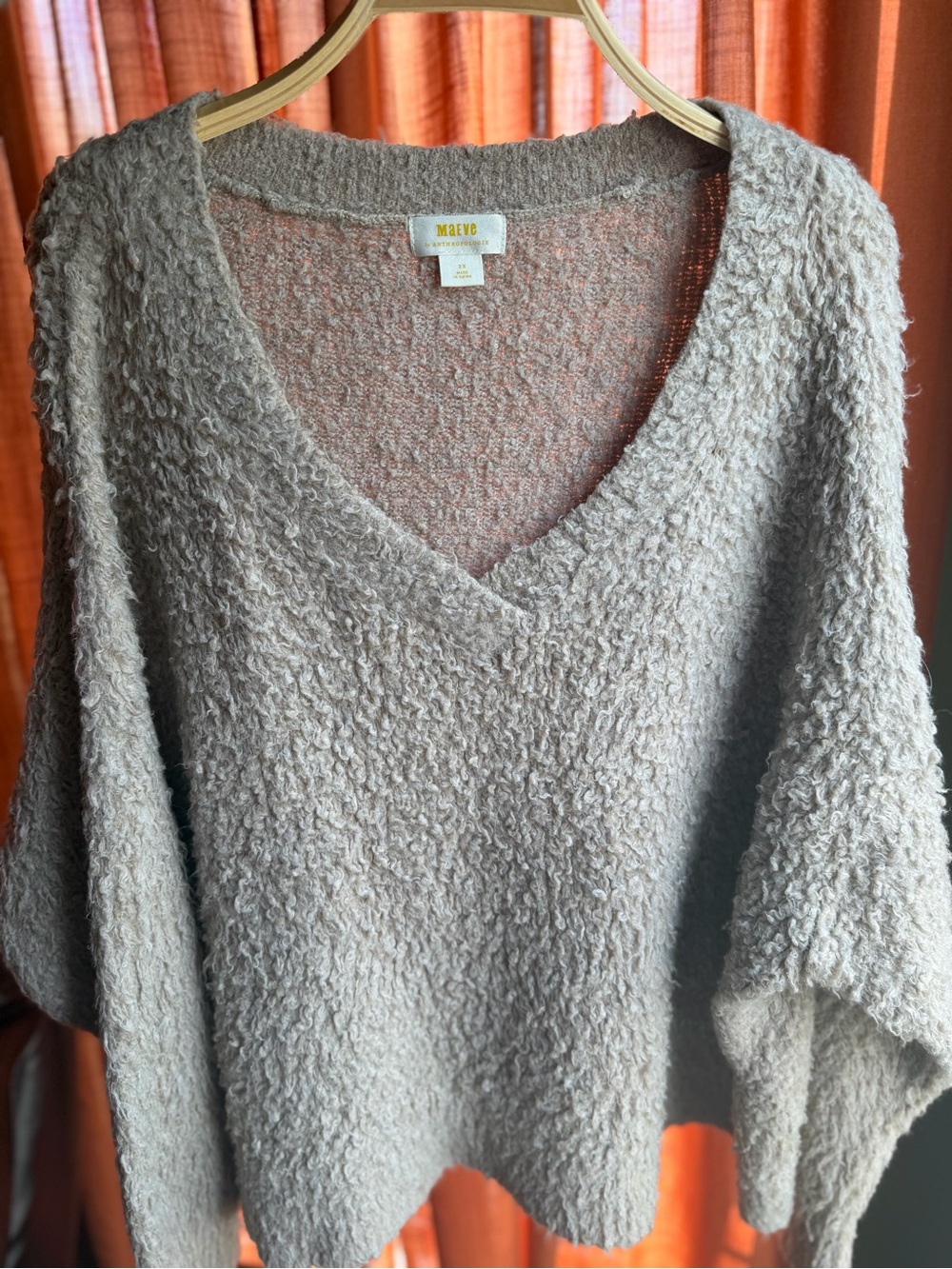 Anthropologie MAEVE Plush V-Neck Sweater
